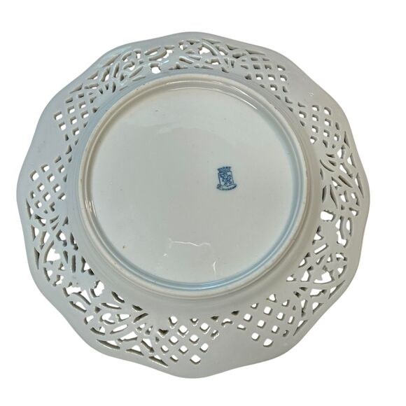Schumann Dresden Bouquet Pierced Wall Plate 8" Germany Vintage Fine Porcelain - Picture 5 of 9
